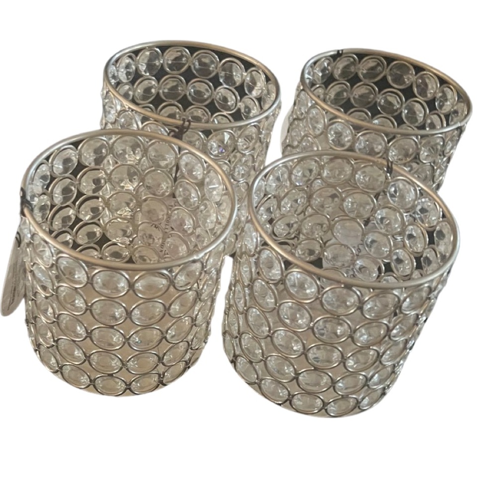 Bundle of 4 Crystal Candle Holders NWT - Picture 4 of 9